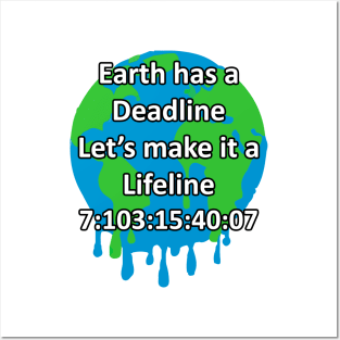 Earth has a deadline Lets make it a lifeline global warming clock Posters and Art